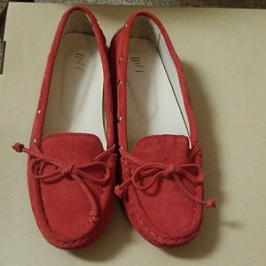 J.Jill Red suede leather women's moccasins  7.5